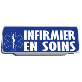 Clip Pare Soleil Infirmier en Soins Bleu Rétro-Réfléchissant
