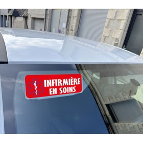 Clip Pare Soleil Infirmière en Soins Rouge Rétro-Réfléchissant