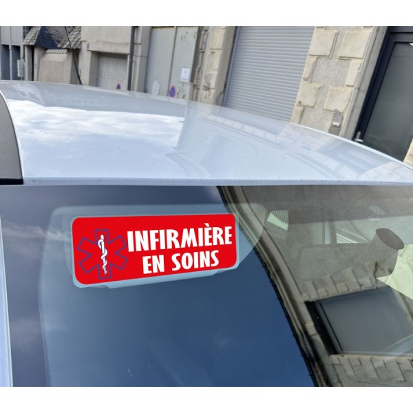 Clip Pare Soleil Infirmière en Soins Rouge Rétro-Réfléchissant