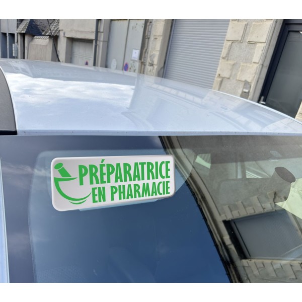 Clip Pare Soleil Préparatrice en Pharmacie Rétro-Réfléchissant