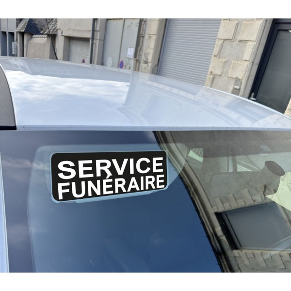 Clip Pare Soleil Service Funéraire Noir Rétro-Réfléchissant