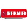 Clip Pare Soleil Infirmier Rouge avec Logo Rétro-Réfléchissant