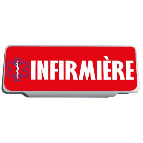 Clip Pare Soleil Infirmière Rouge avec Logo Rétro-Réfléchissant
